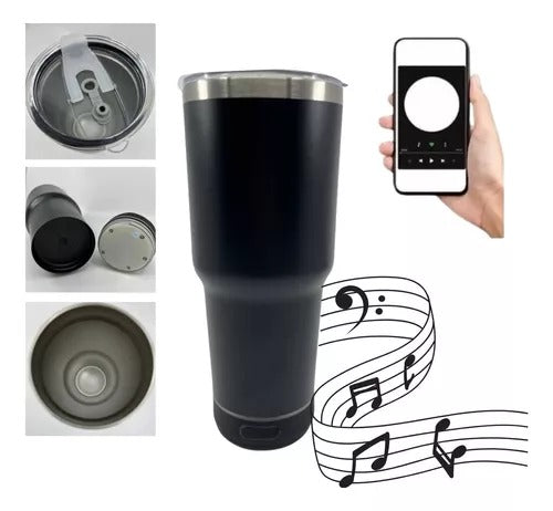 Vaso Térmico con Bocina Bluetooth – 600 ml